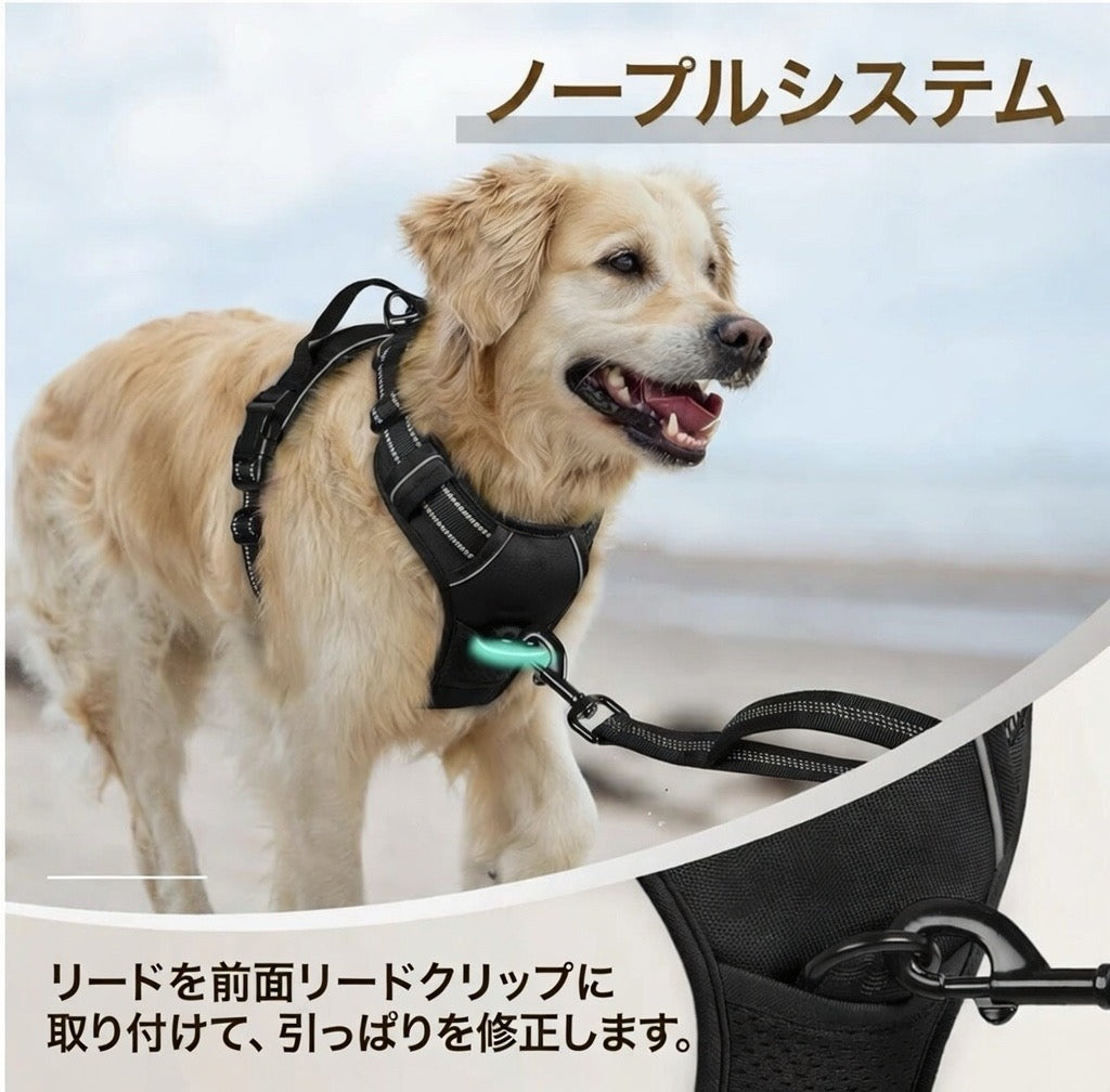 ZenPaw™ 高反射・衝撃吸収ハーネス (夜間散歩対応)