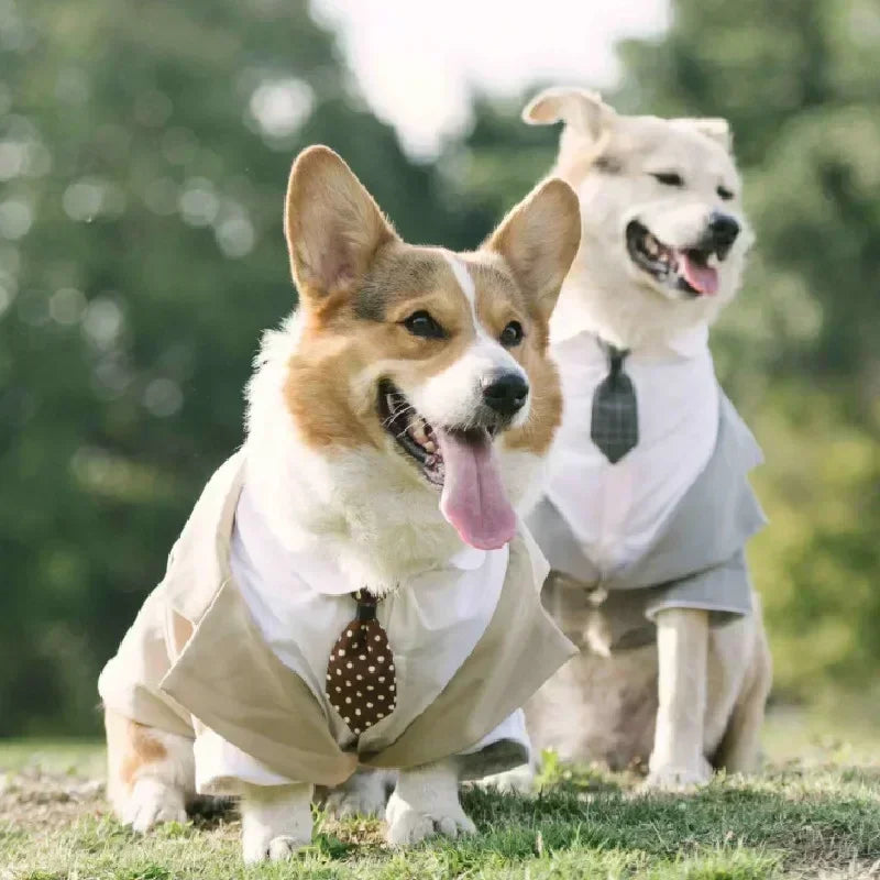 ZenPaw™ エレガント タキシード - 男の子用 犬服（プードル・柴犬・大型犬対応）ウェディングスーツ