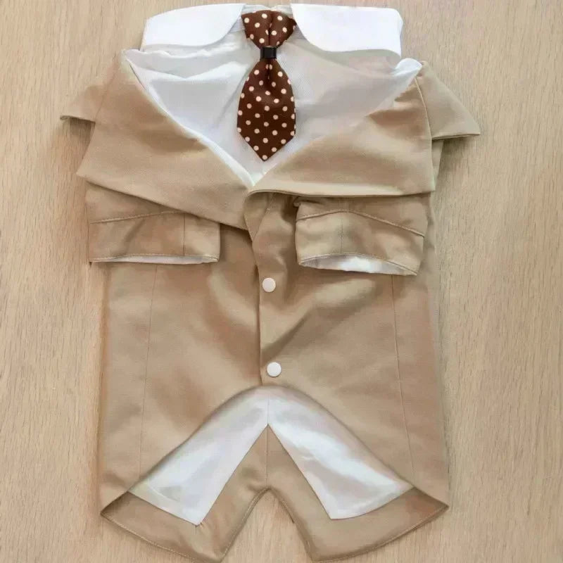 ZenPaw™ エレガント タキシード - 男の子用 犬服（プードル・柴犬・大型犬対応）ウェディングスーツ